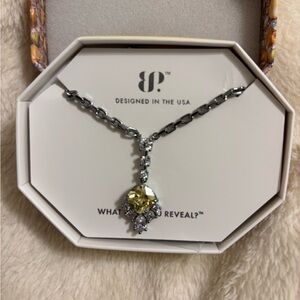 NWT Elegant Silver and Citrine Yellow Necklace